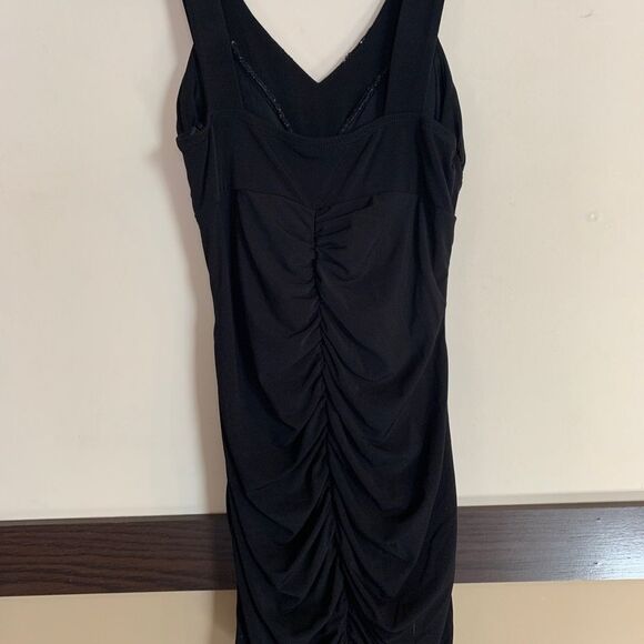 Love Tease Sexy Little Black Dress Bodycon evening cocktail mini dress ruched 6 - Picture 3 of 14